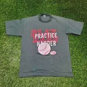 VTG 80s Top Gun Sports Micro-Stripe Ringer Tee Mens M Baseball 50/50